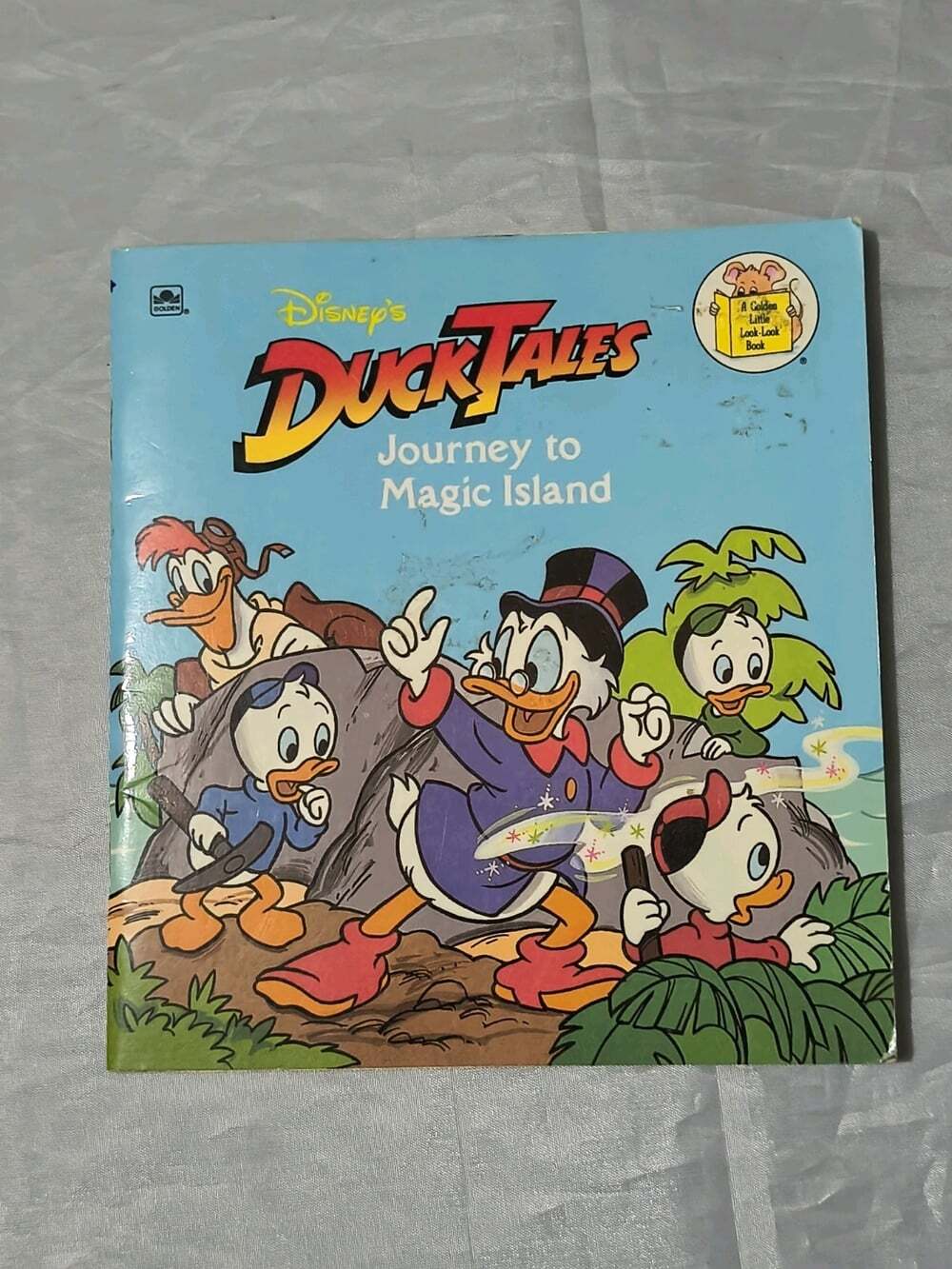 Disney's DUCK TALES Journey to Magic Island 1989 Paperback Golden Book VINTAGE